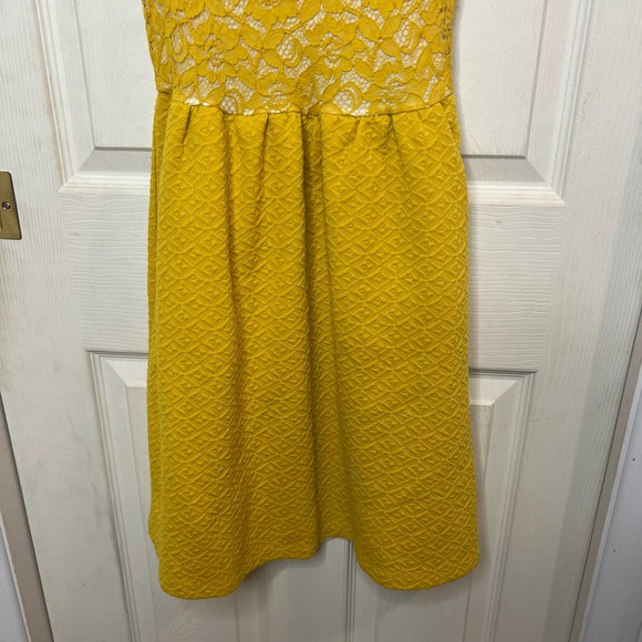 Anthropologie Maeve Vera Lace Mustard Yellow Dress Size Xsmall - Picture 4 of 12